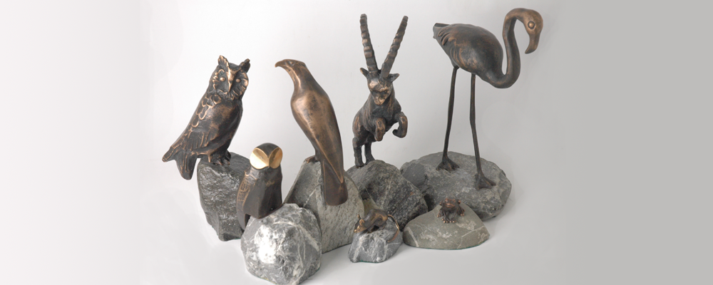 image de sculptures animalières en bronze